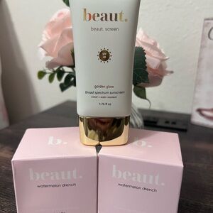 BEAUT Golden Glow Sunscreen  and 2 watermelon drench